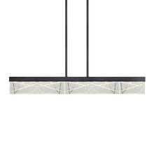 ZEEV Lighting PL11504-LED-43-SBB - LED 3CCT 43" Thick Engraved Crystals Satin Brushed Black Linear Pendant