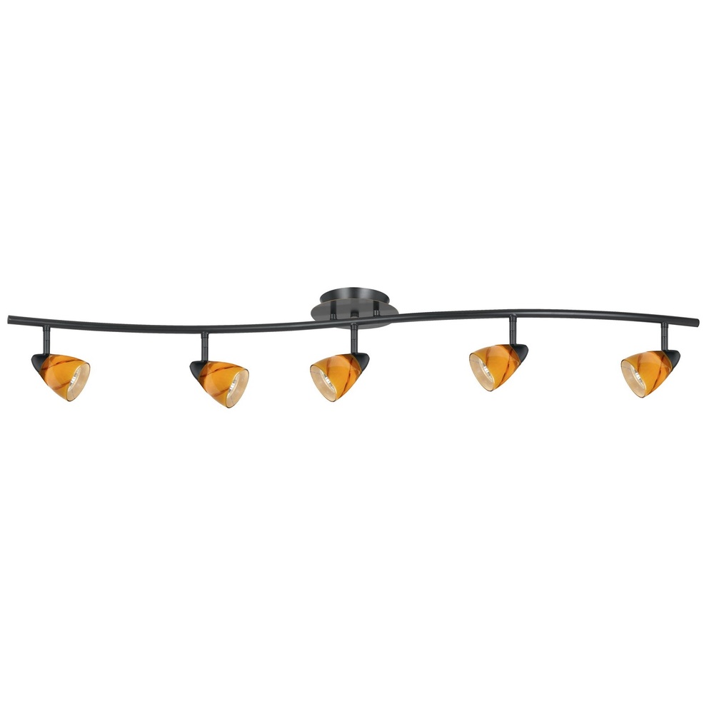 7.25-19.25" Inch Adjustable Metal Serpentine Five Light Ceiling Fixture