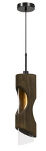 CAL Lighting FX-3669-1P - 23.5 Height Glass Pendant in Smoky Wood Finish