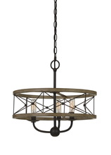 CAL Lighting FX-3685-3 - 16" Height Metal Pendant in Distressed Ivory and Iron Finish