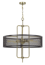 CAL Lighting FX-3727-6 - 60W X 6 Leiden Metal Chandelier with Mesh Shade (Edison Bulbs Are Not Included)