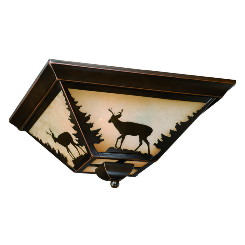 Bryce 14-in Deer Flush Mount Ceiling Light Burnished Bronze