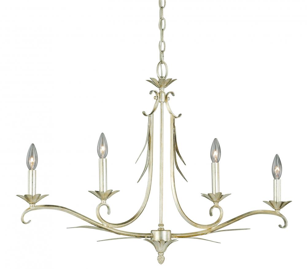 Austen 4L Linear Chandelier Silver Leaf