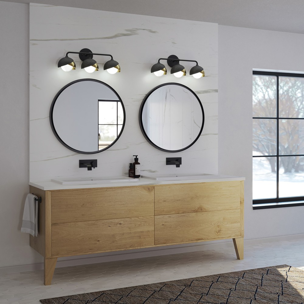 Brooklyn 3-Light Double Shade Bath Sconce