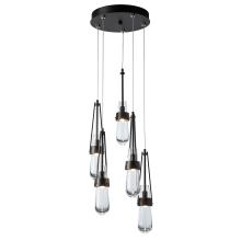 Hubbardton Forge 131127-SKT-STND-14-ZM0434 - Link 5-Light Clear Glass Pendant