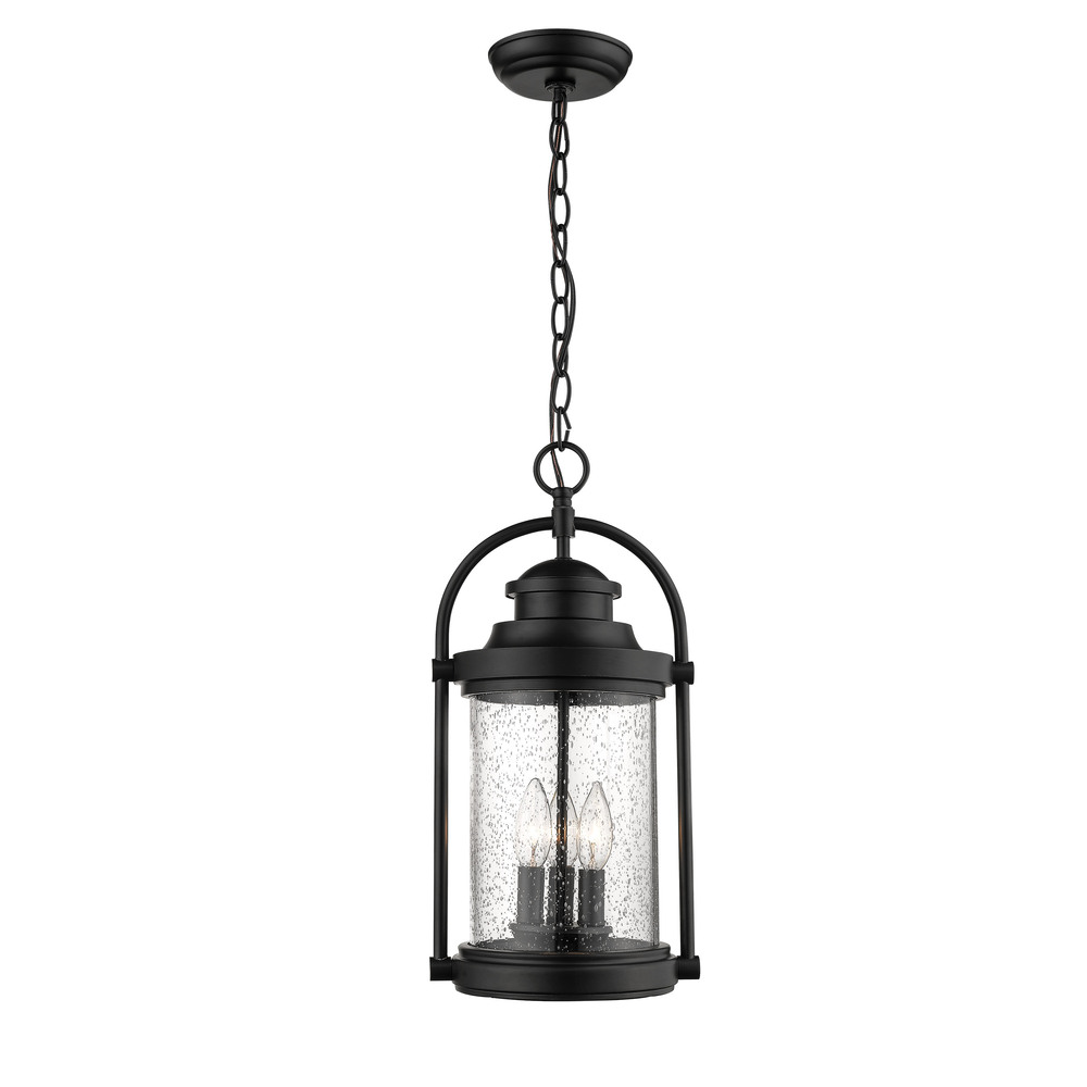 Livingston 3-Light Outdoor Hanging Lantern Powder Coated Black