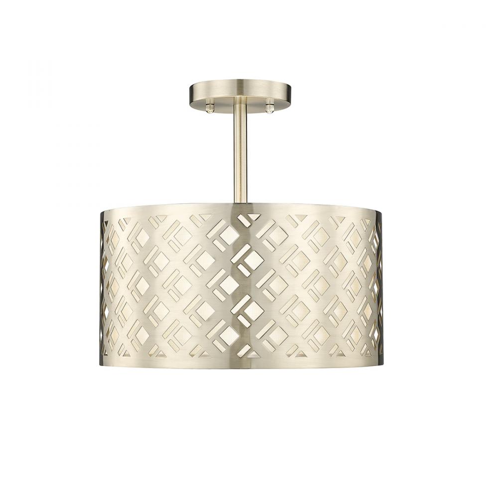 Gracelan 2-Light Semi-Flush Ceiling Mount Modern Gold