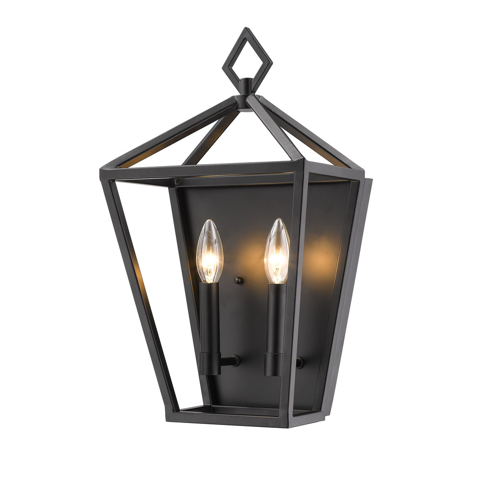 2-Light Wall Sconce Matte Black