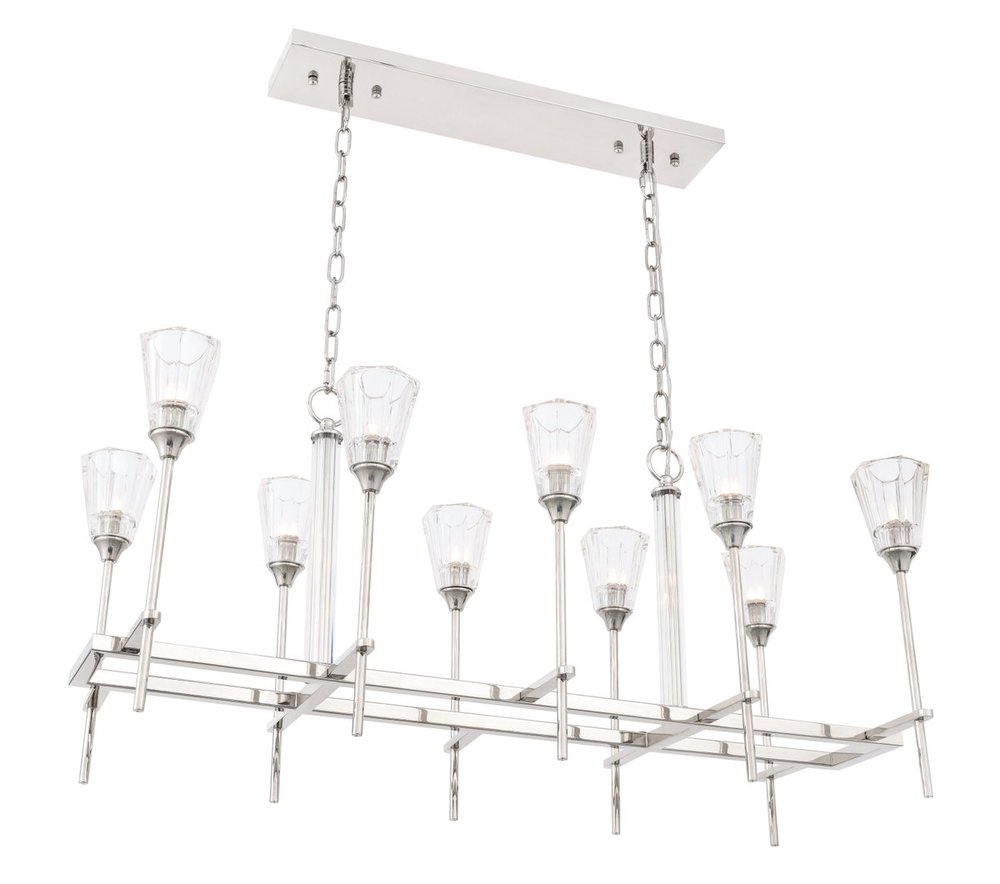 Soiree 10 light polished Nickel Pendant