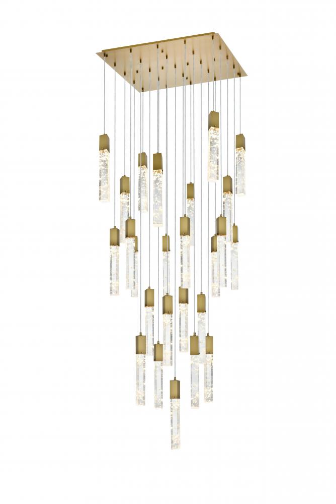 Pendant L36"W36"H24"L25 Satin Gold