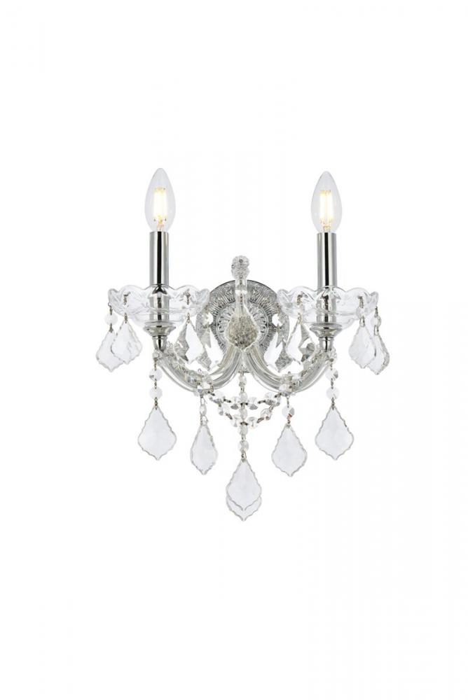 Maria Theresa 2 Light Chrome Wall Sconce Clear Royal Cut Crystal