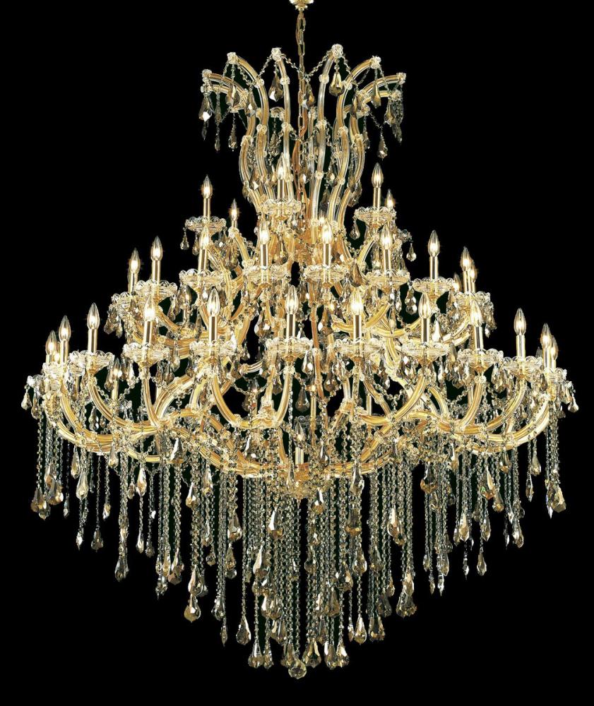 Maria Theresa 49 Light Gold Chandelier Golden Teak (Smoky) Royal Cut Crystal