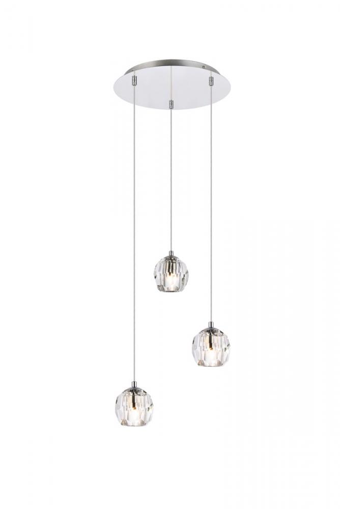 Eren 3 Lights Chrome Pendant