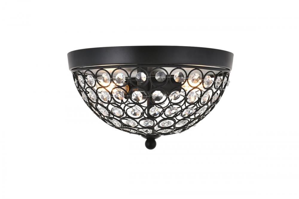 Taye 2 light Matte Black Flush Mount