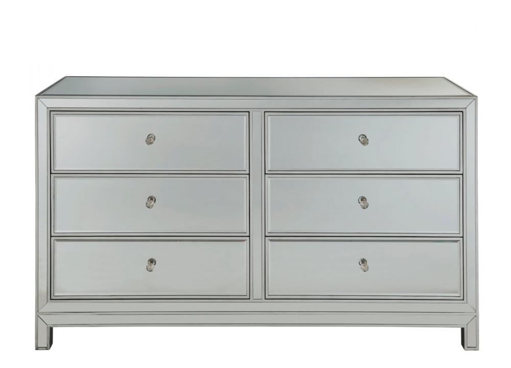 Dresser 6 drawers 60in. W x 18in. D x 32in. H in antique silver paint