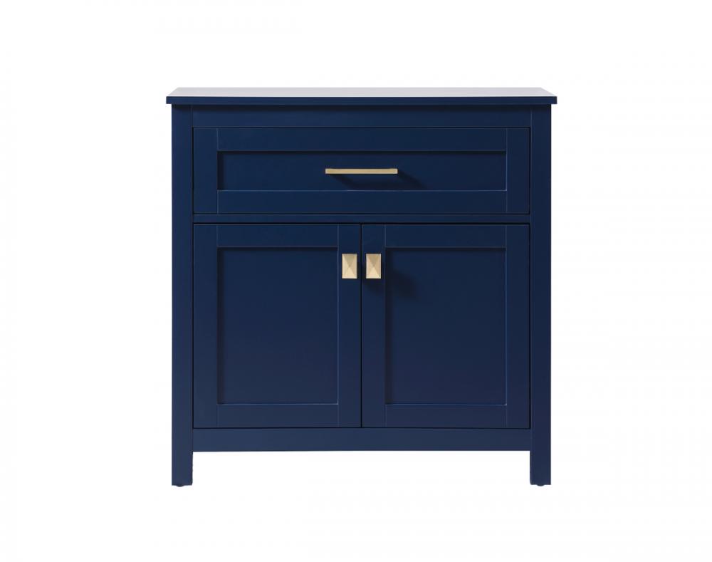 30 Inch Wide Bathroom Storage Freestanding Cabinet In Blue