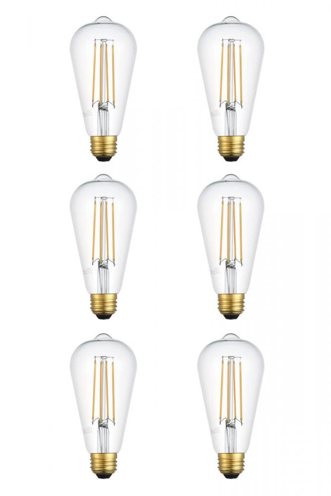 LED 3000K filament 6 watts 600 lumens ST18 light bulb