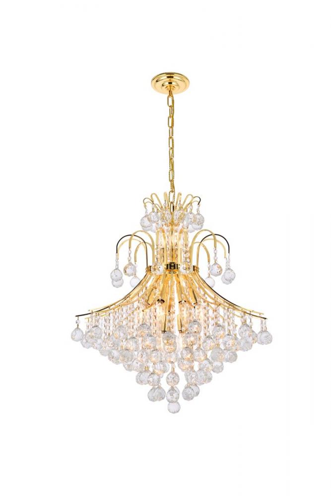 Toureg 15 Light Gold Chandelier Clear Royal Cut Crystal