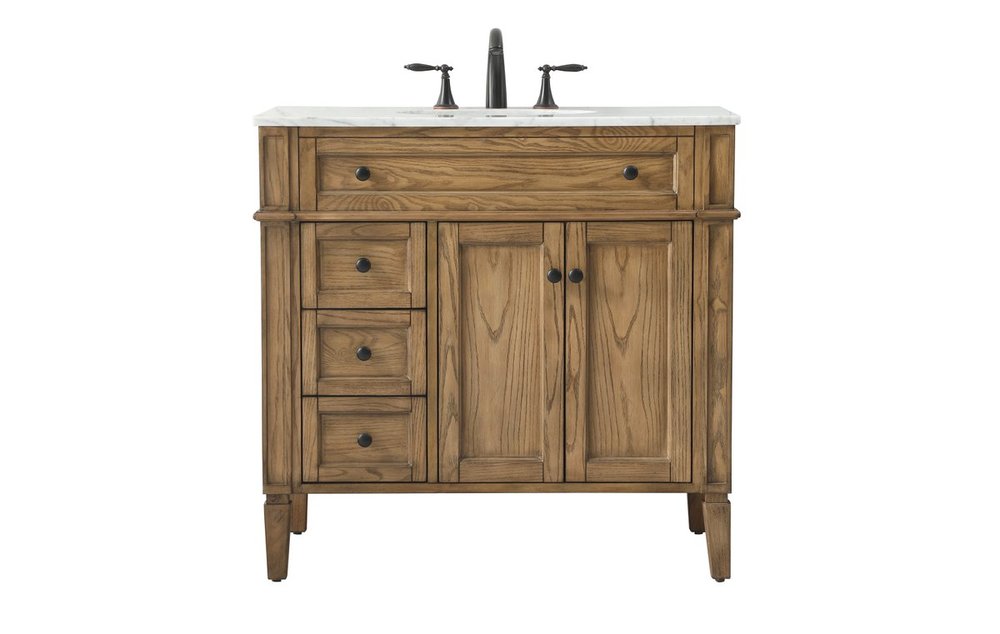 36 inch Single bathroom vanity in driftwood