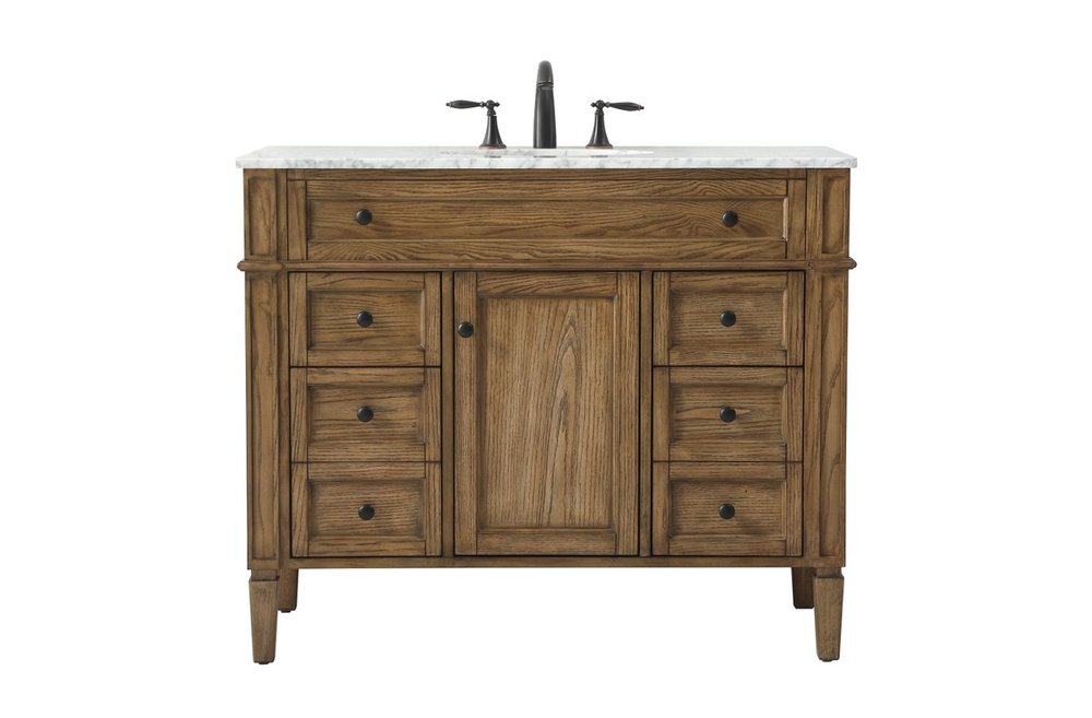 42 inch Single bathroom vanity in driftwood