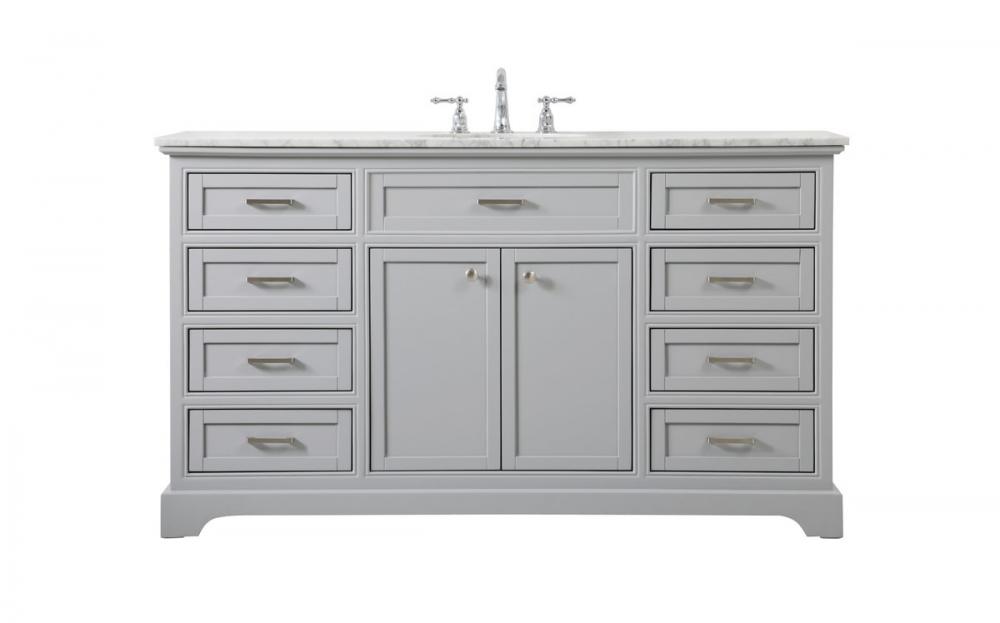 60 inch Single bathroom vanity in grey