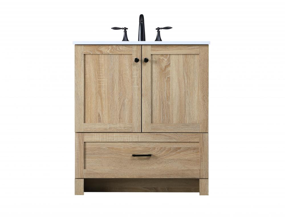 30 Inch Single Bathroom Vanity In Mango Wood