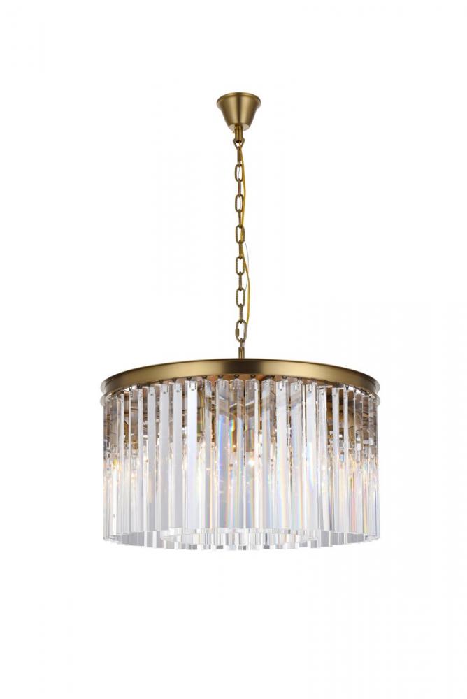 Sydney 26 Inch Round Crystal Chandelier in Satin Gold