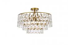 Elegant 1103F20BR - Mila 20 Inch Flush Mount in Brass