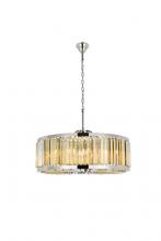 Elegant 1203D35PN-GT/RC - Chelsea 10 Light Polished Nickel Chandelier Golden Teak (Smoky) Royal Cut Crystal