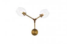 Elegant 1712W26BR - Cavoli 2 Lights Brass Wall Sconce