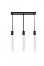 Elegant 2066S32BK - Weston 3 Lights Pendant in Black