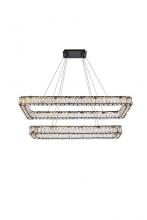 Elegant 3504G42L2BK - Monroe 42 Inch LED Double Rectangle Pendant in Black