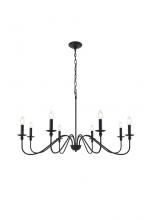 Elegant LD5006D42MB - Rohan 8 Light Matte Black Pendant