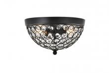 Elegant LD5012F10MB - Taye 2 light Matte Black Flush Mount