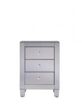 Elegant MF6-1032 - 3 Drawers Cabinet 17-3/4 in. x 13 in. x 25 in. in Clear Mirror