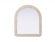 Elegant MR4G3642LN - Arch Cornhusk Mirror 36x42 in Linen White