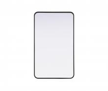 Elegant MR8A2440BLK - Contour Metal Rectangle Mirror 24x40 in Black