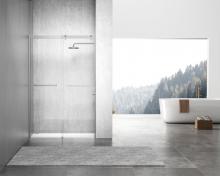 Elegant SD202-4876BNK - Semi-frameless shower door 48 x 76 Brushed Nickel