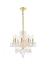 Elegant V7838D20G/RC - Princeton 8 Light Gold Chandelier Clear Royal Cut Crystal