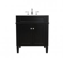 Elegant VF12530BK - 30 Inch Single Bathroom Vanity in Black