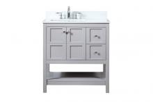 Elegant VF16432GR-BS - 32 Inch Single Bathroom Vanity in Grey with Backsplash