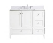  VF18042WH-BS - 42 Inch Single Bathroom Vanity in White with Backsplash