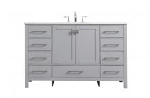 Elegant VF18854GR - 54 Inch SIngle Bathroom Vanity In Grey