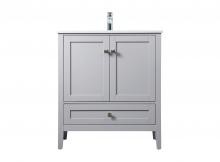 Elegant VF21130GR - 30 Inch SIngle Bathroom Vanity In Grey