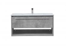 Elegant VF43040CG - 40 Inch Single Bathroom Floating Vanity in Concrete Grey