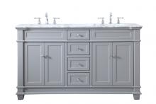  VF50060DGR - 60 Inch Double Bathroom Vanity Set in Grey