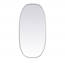 Elegant MR2B2448SIL - Metal Frame Oval Mirror 24x48 Inch in Silver