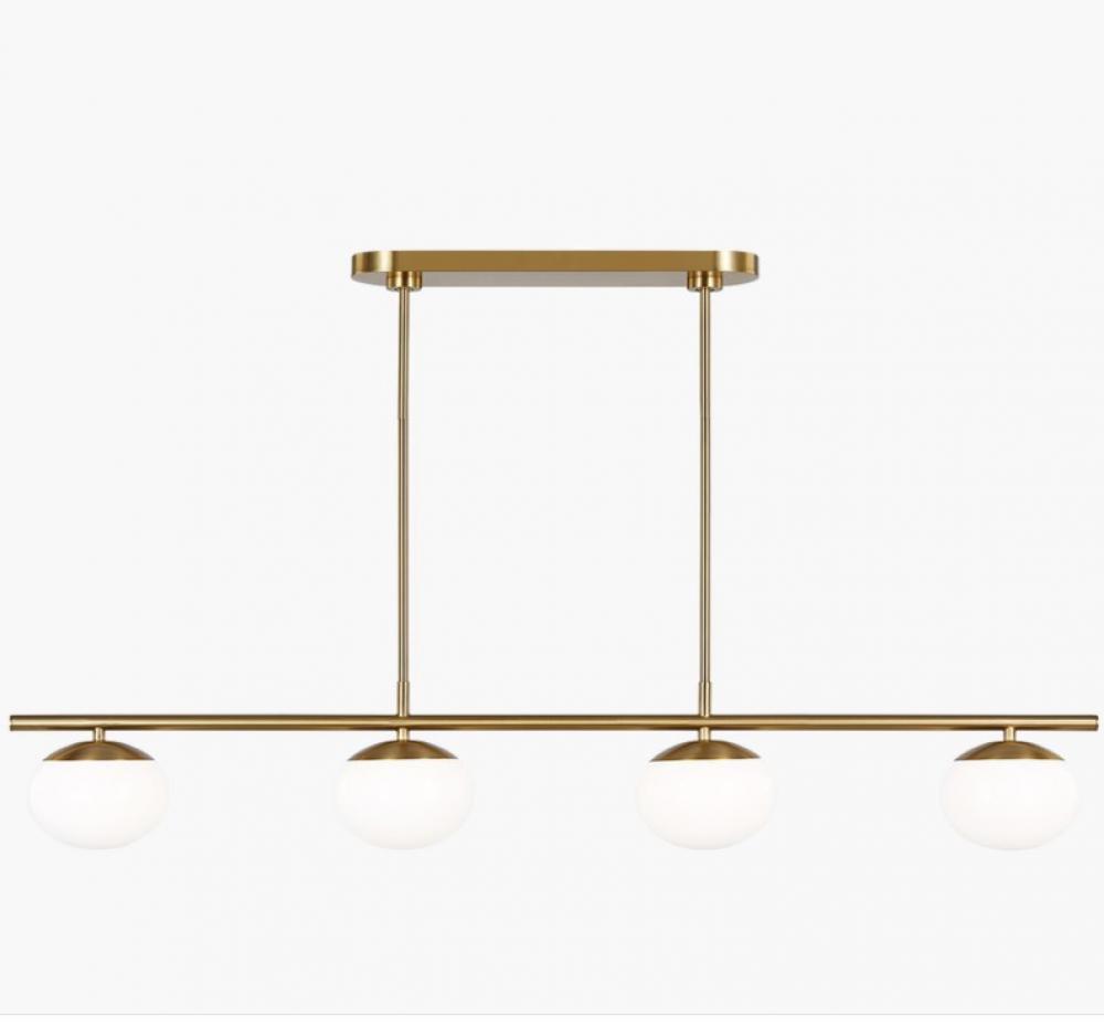 Lune Medium Linear Chandelier Brushed Brass