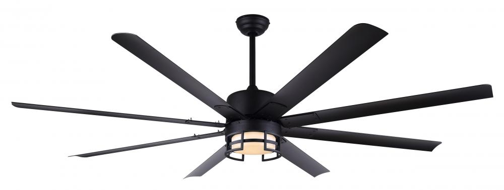 Ezra 72" Indoor Matte Black Standard Ceiling Fan with Soft White Integrated LED with Remote Incl