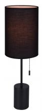 Canarm ITL1164A23BK - FLINT 23 in. Black Table Lamp with Black Fabric Shade and Pull Chain Switch